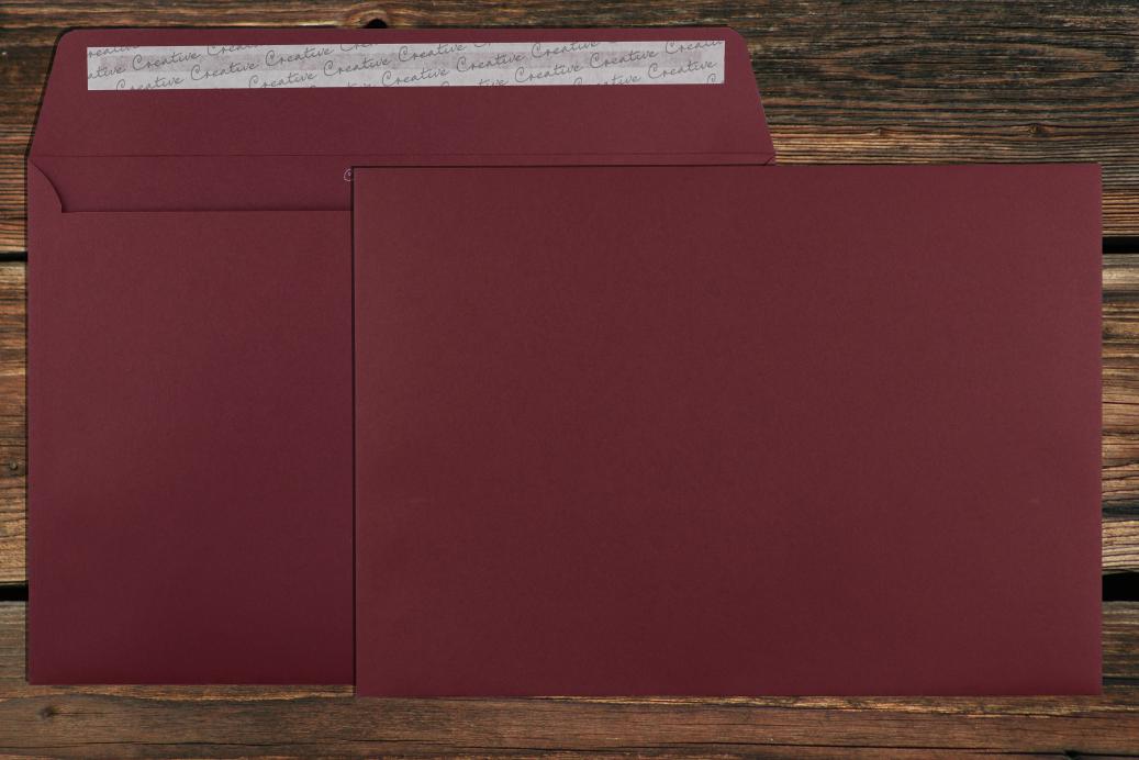 Briefhüllen C4 229x324 mm Haftklebend Weinrot 120 g/qm